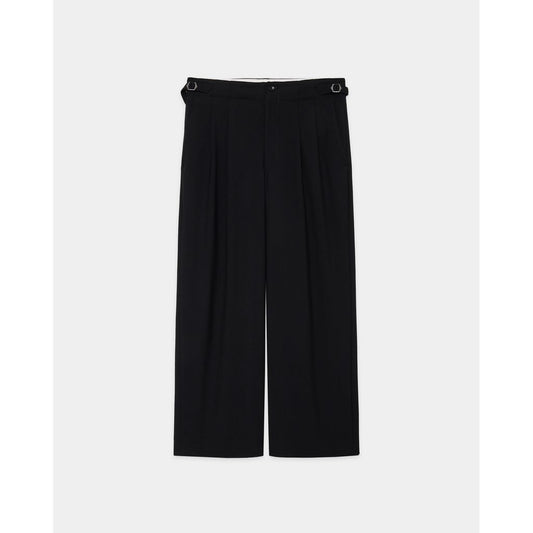 marka Recycled Polyester Non-Mulesed Wool Gabardine Two Tuck Military Trousers