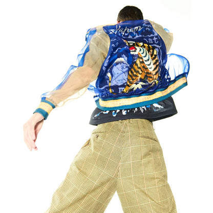 TOLQ  Skeleton Printed Souvenir Jacket