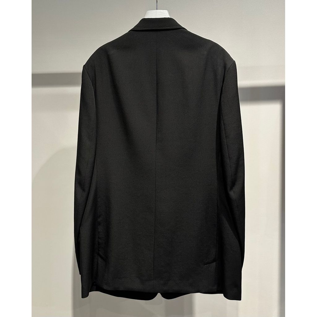 Y's for men WOOL GABARDINE COAT WITH STAND FRONT COLLAR