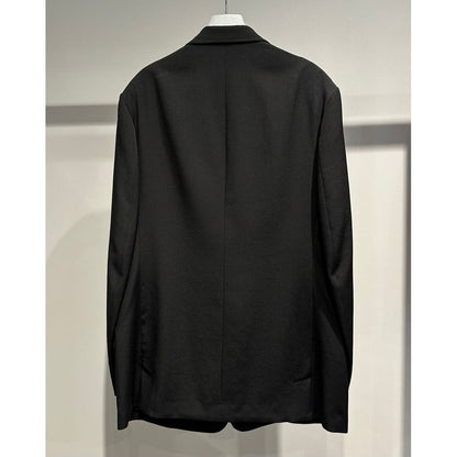 Y's for men WOOL GABARDINE COAT WITH STAND FRONT COLLAR