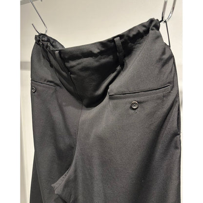 Y's for men WOOL GABARDINE WIDE STRING PANTS