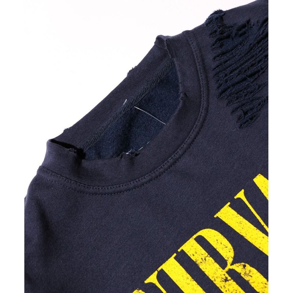 THRIFTY LOOK WORN-OUT BAND CREW SWEAT NIRVANA