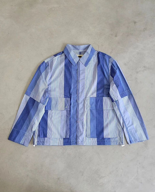 VOO CRAZY STRIPE SHACKET BLUE stripe