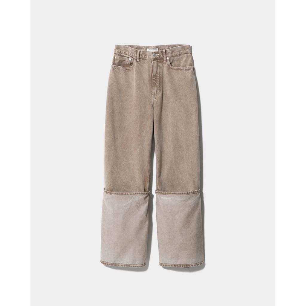 beautiful people organic FOX brown flip hem pants