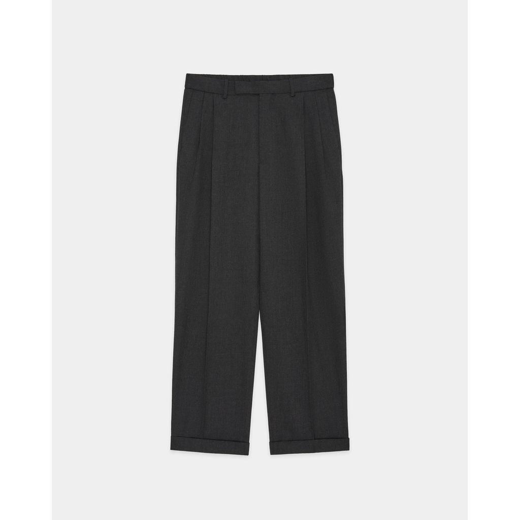 MARKAWARE Organic Wool Survival Cloth/Double Pleated Semi Easy Trousers