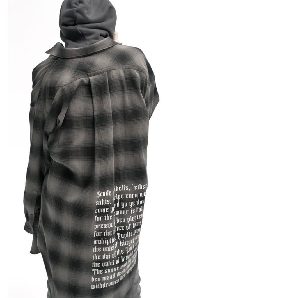 beauty:beast Ombre Check SUPER LONG SHIRT JKT (GRAY CKECK)