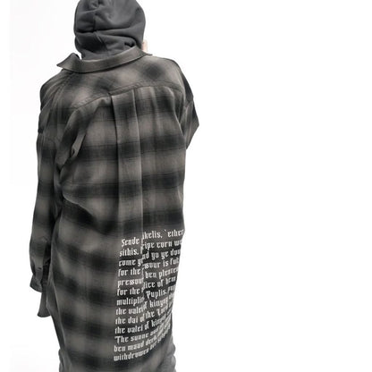 beauty:beast Ombre Check SUPER LONG SHIRT JKT (GRAY CKECK)