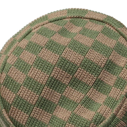 DECHO  CHECKERED KNIT BUCKET HAT
