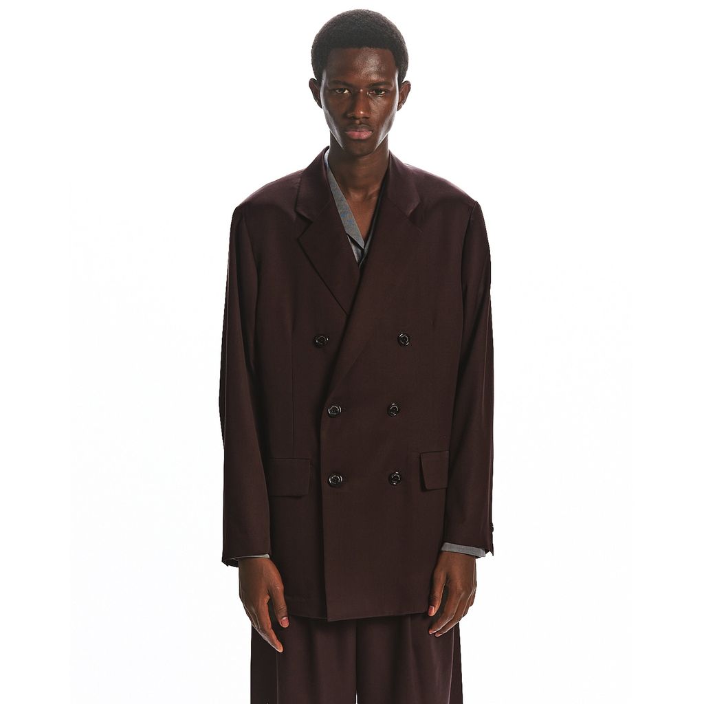 MARKAWARE  SUPER 160's WOOL GABARDINE DOUBLE BREASTED COMFORT JACKET