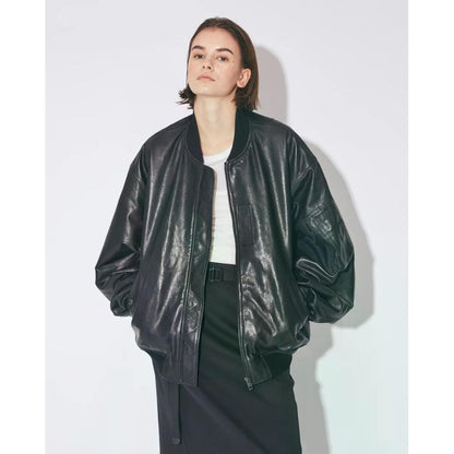 beautiful people light lamb leather fanshape MA-1blouson