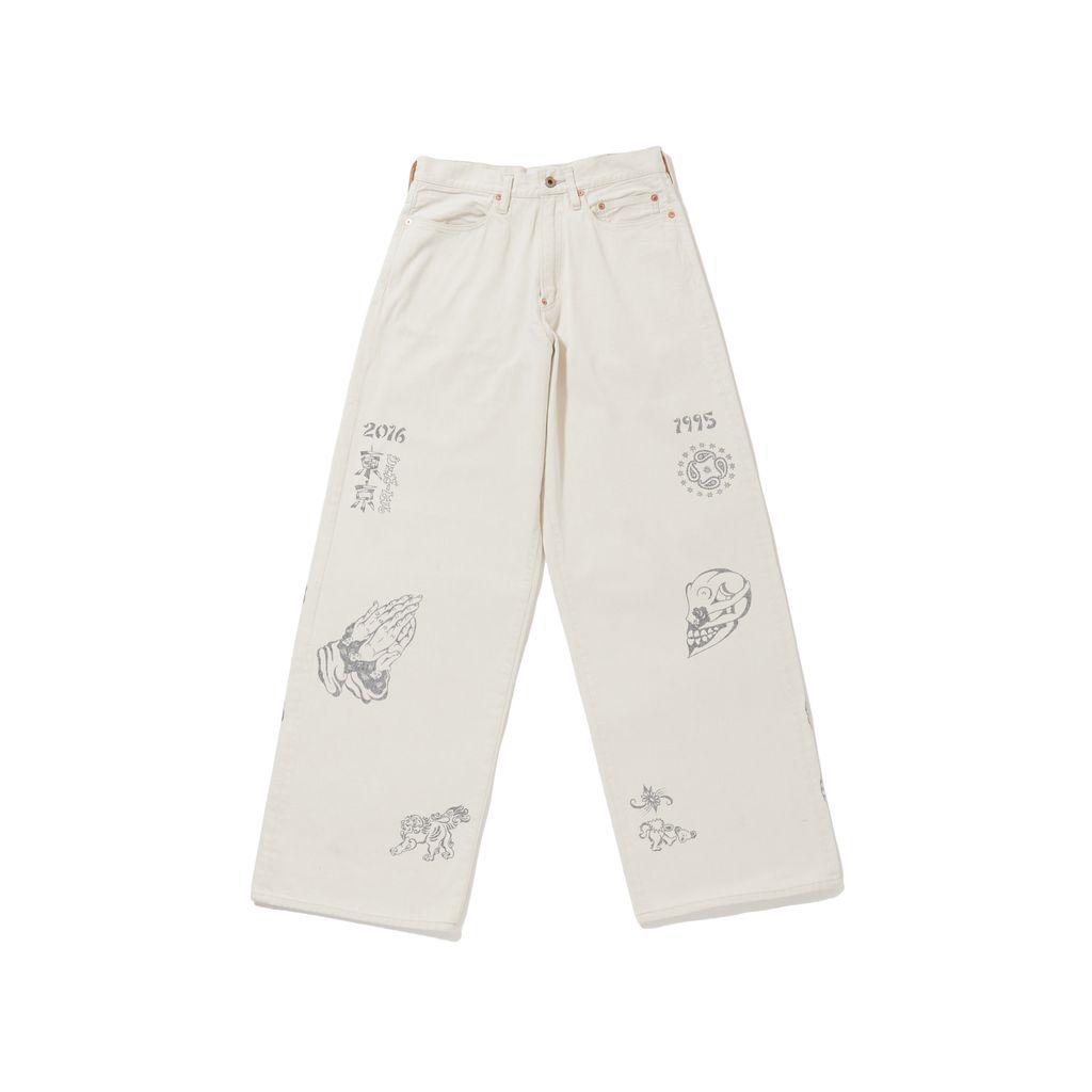 SUGARHILL TATTOO FLASH PRINT MODERN DENIM WIDE CUT