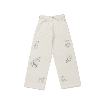 SUGARHILL TATTOO FLASH PRINT MODERN DENIM WIDE CUT