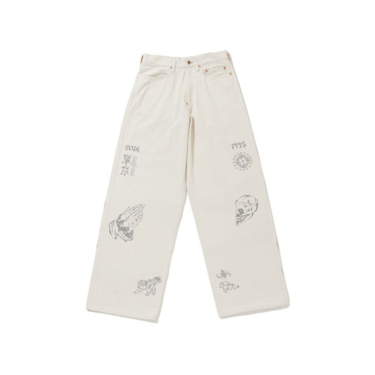 SUGARHILL TATTOO FLASH PRINT MODERN DENIM WIDE CUT