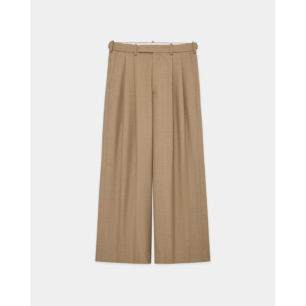 marka Recycled Polyester Wool Gabardine / Double Pleated Baggy Trousers