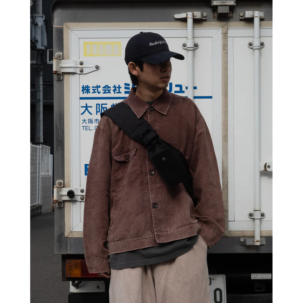 ANACHRONORM  FADED SULFUR DYED LINEN UTILITY JACKET