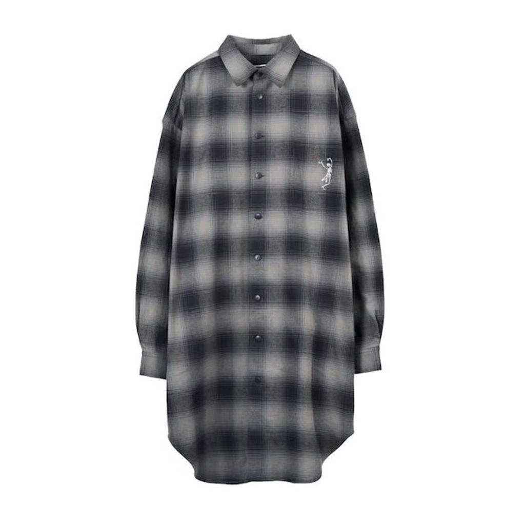 beauty:beast Ombre Check SUPER LONG SHIRT JKT (GRAY CKECK)