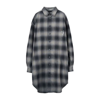 beauty:beast Ombre Check SUPER LONG SHIRT JKT (GRAY CKECK)