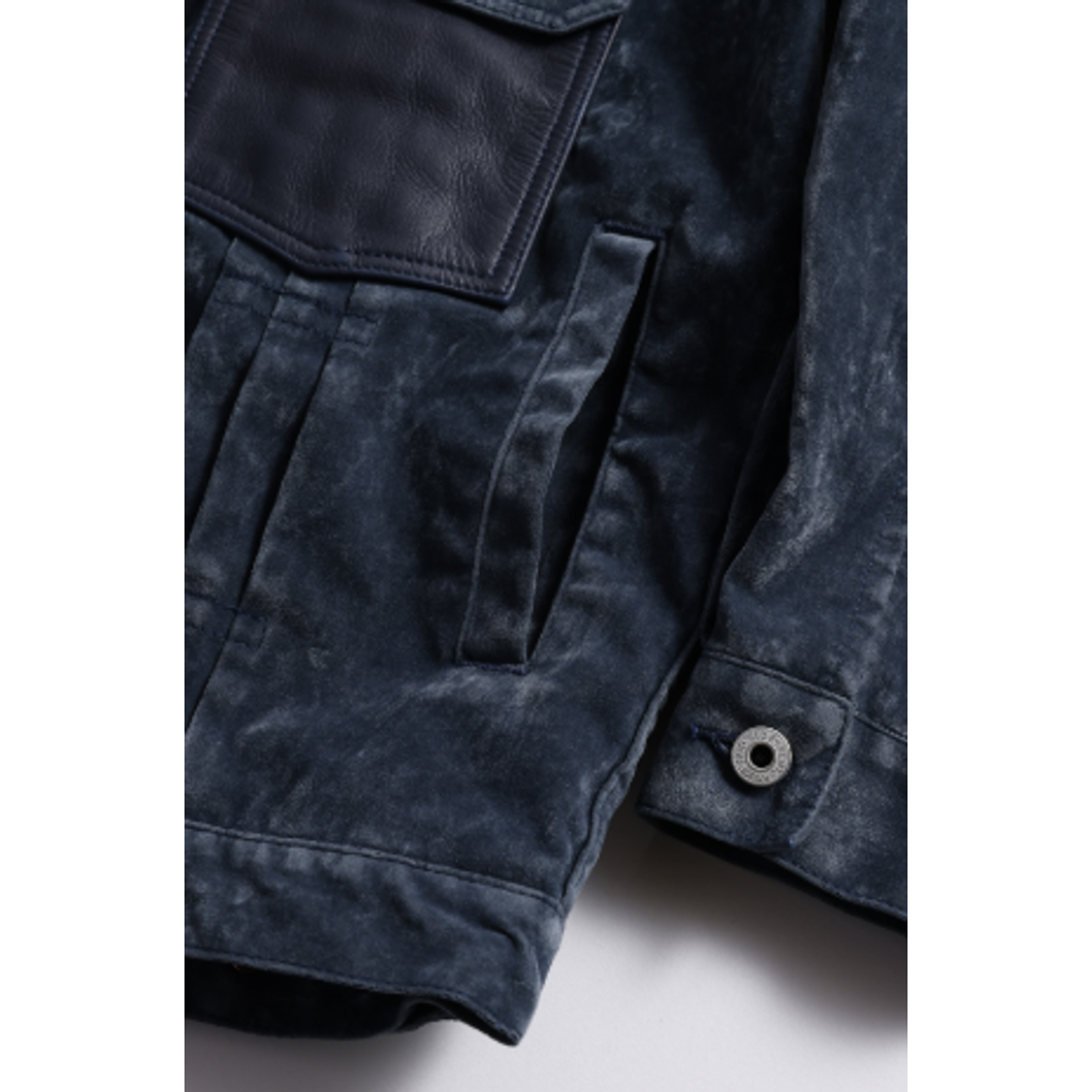 FDMTL FA26JK54R FLOCK LEATHER JACKET RINSE