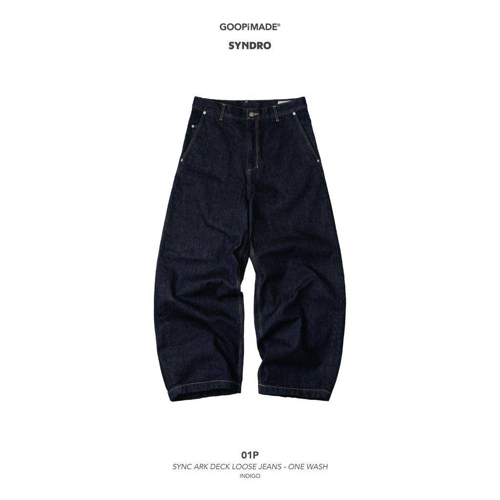 GOOPiMADE 01P-SYNC ARK DECK LOOSE JEANS - ONE WASH