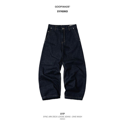 GOOPiMADE 01P-SYNC ARK DECK LOOSE JEANS - ONE WASH