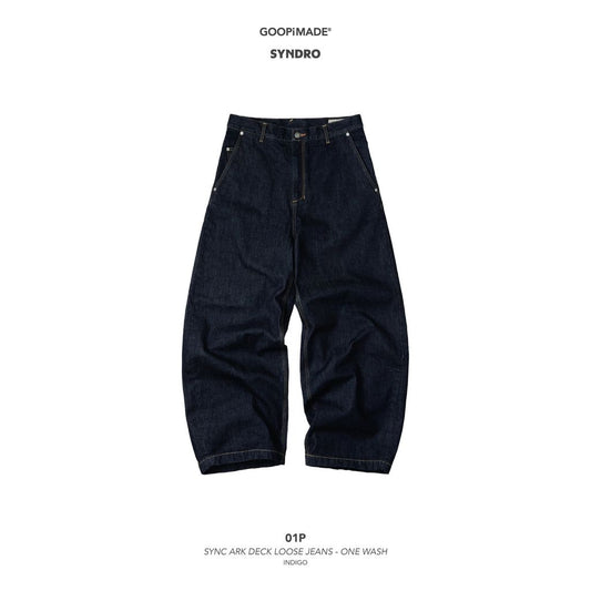 GOOPiMADE 01P-SYNC ARK DECK LOOSE JEANS - ONE WASH