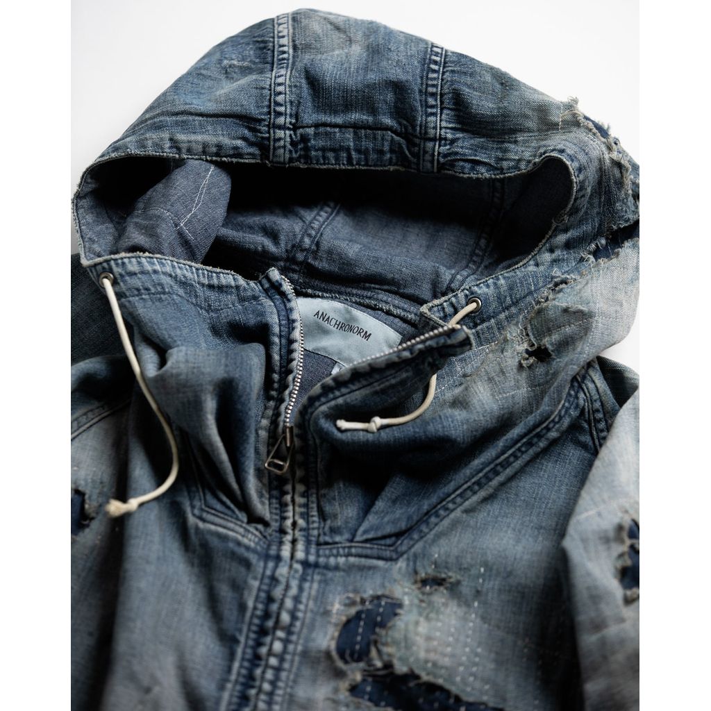 ANACHRONORM AN340-R DUAL DENIM REMAKED FULLZIP PARKA INDIGO