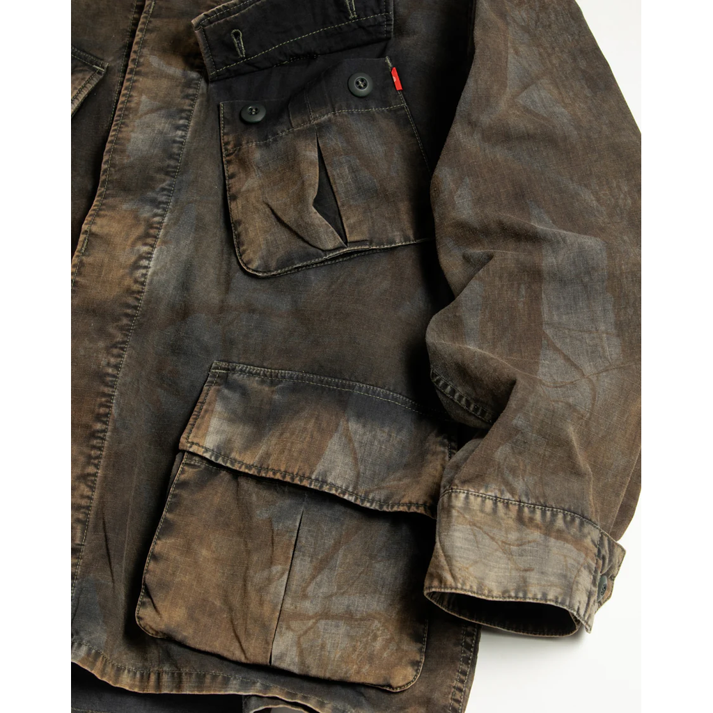 ANACHRONORM  AN374-B SULFUR DYED RIPSTOP REALTREE FATIGUE JACKET SULFUR BLACK