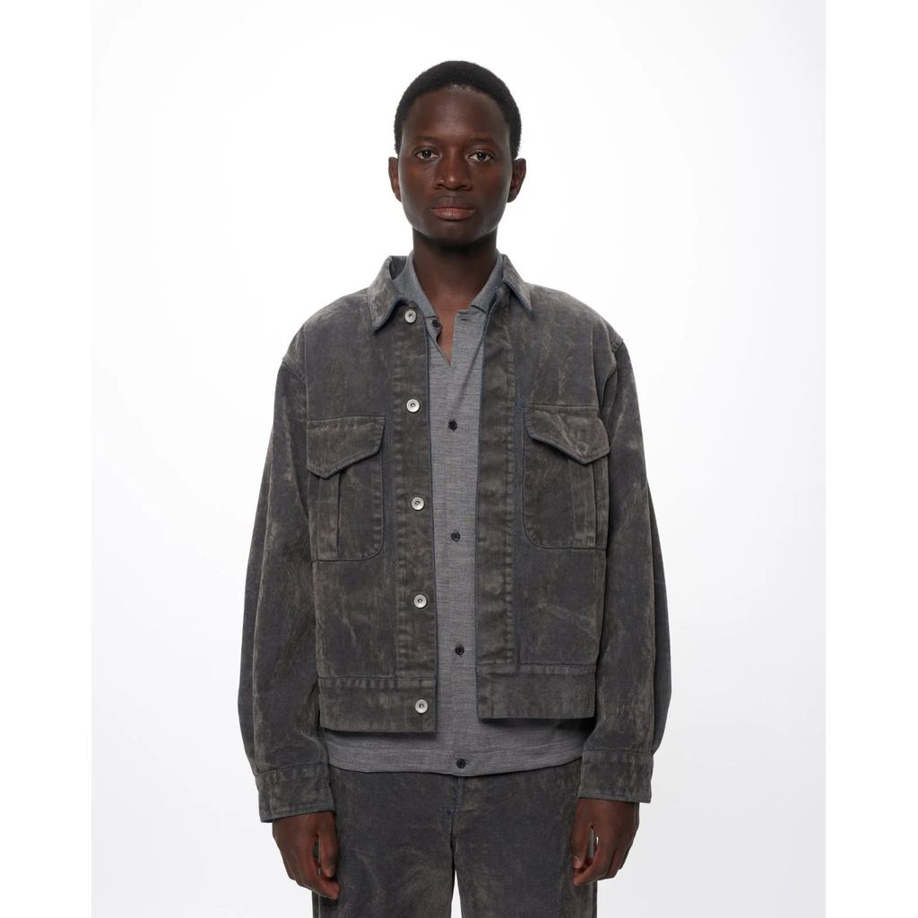 marka Velvet-Flocked Organic Cotton Denim / Canadian Military Work Jacket