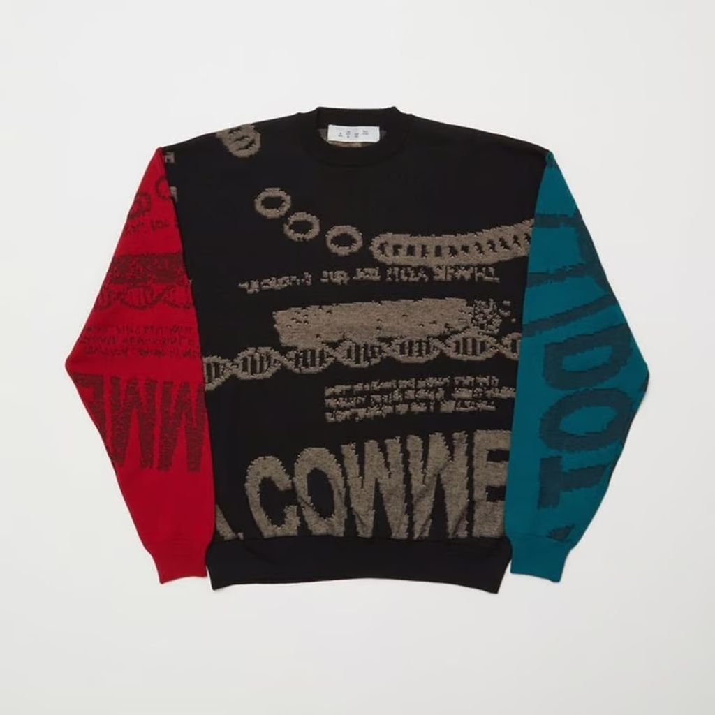 BAL JACQUARD COTTON CREWNECK SWEATER