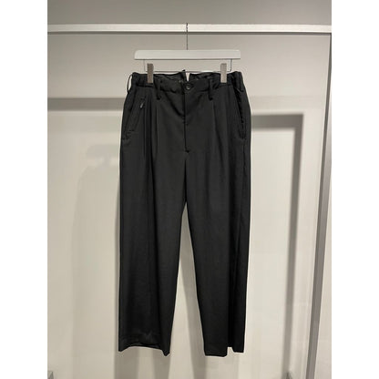 Y's for men WOOL GABARDINE COIN POCKET TUCK PANTS
