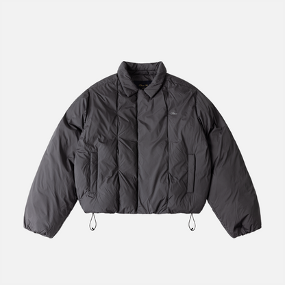 Dime Pleated Puffer (Charcoal)
