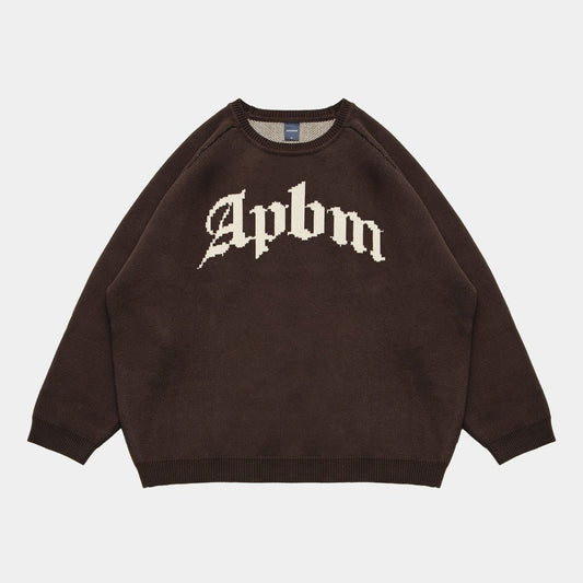 APPLEBUM "APBM" KNIT SWEATER [BROWN] / 2420503