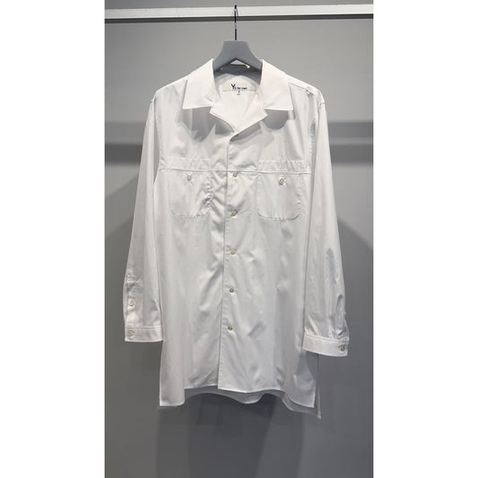Y's for men 100/2 BROAD SHIRT WITH OPEN COLLAR（WHITE）
