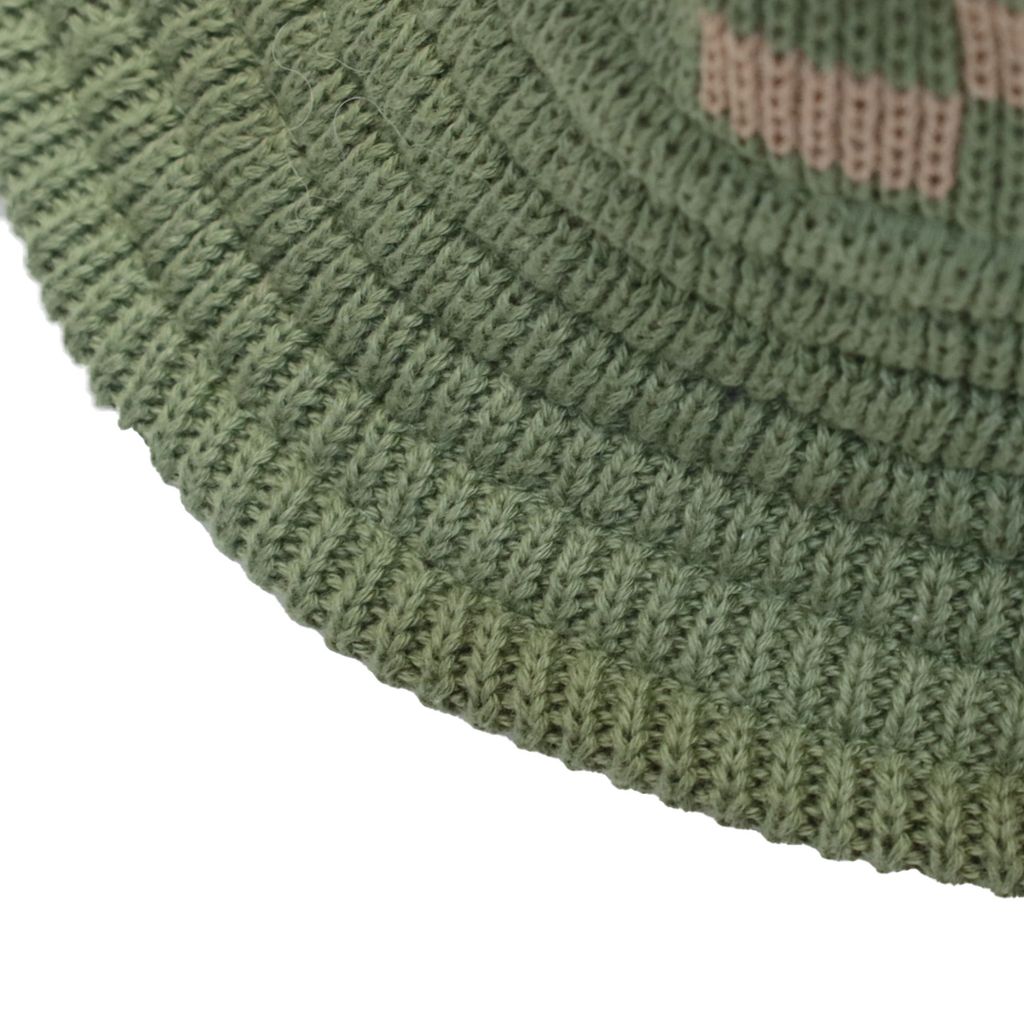 DECHO  CHECKERED KNIT BUCKET HAT