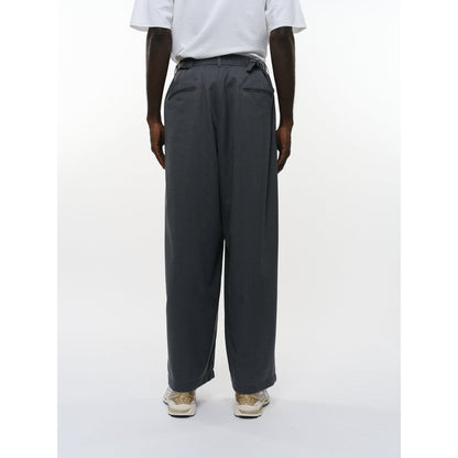 marka Washable 2/72 Wool Gabardine Pigment Print Two Tuck Baggy Trousers