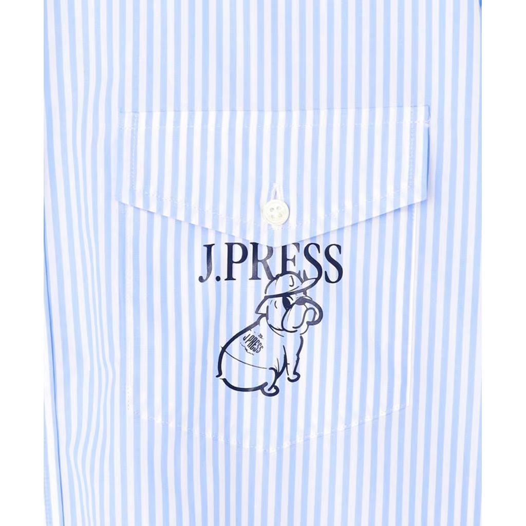 J.PRESS 【AaronChang】【UNISEX】コットンタイプライター ストライプ シャツ / B.D. / Baggy-Fit