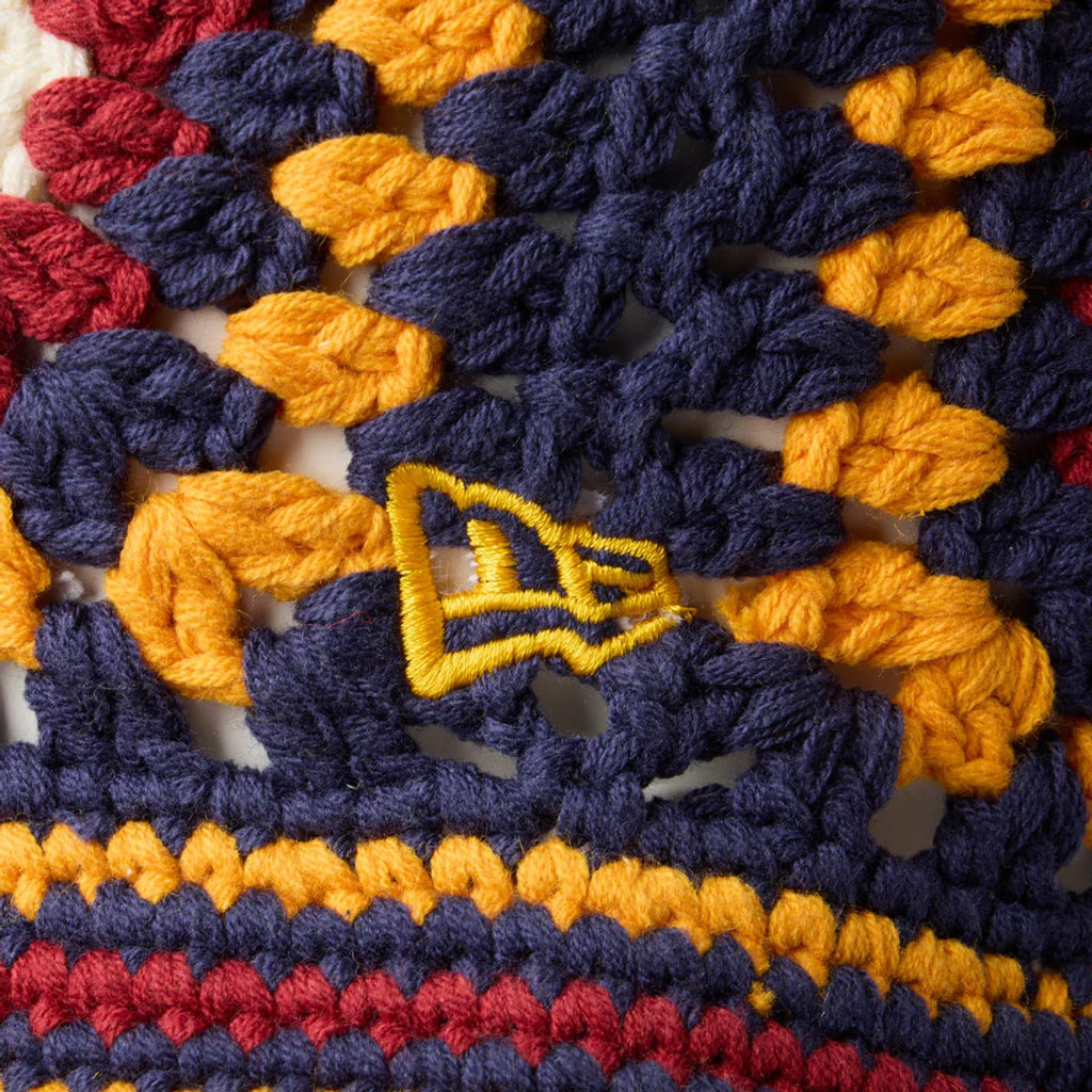 NEW ERA クロシェ ニットバケット ネイビー/イエロー/クローム/レッド  14667696