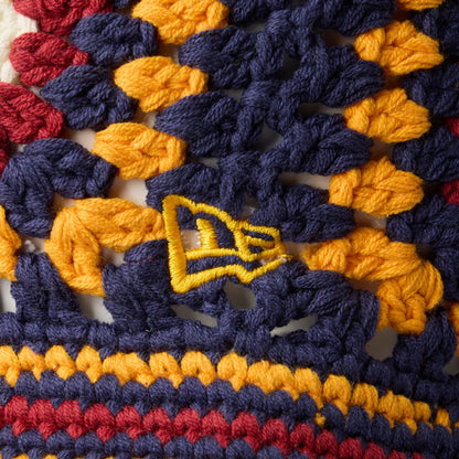 NEW ERA クロシェ ニットバケット ネイビー/イエロー/クローム/レッド  14667696