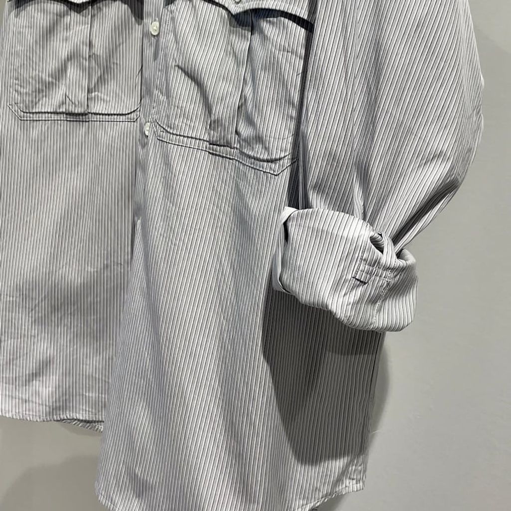 PORTER CLASSIC ROLL UP STRIPE SHIRT