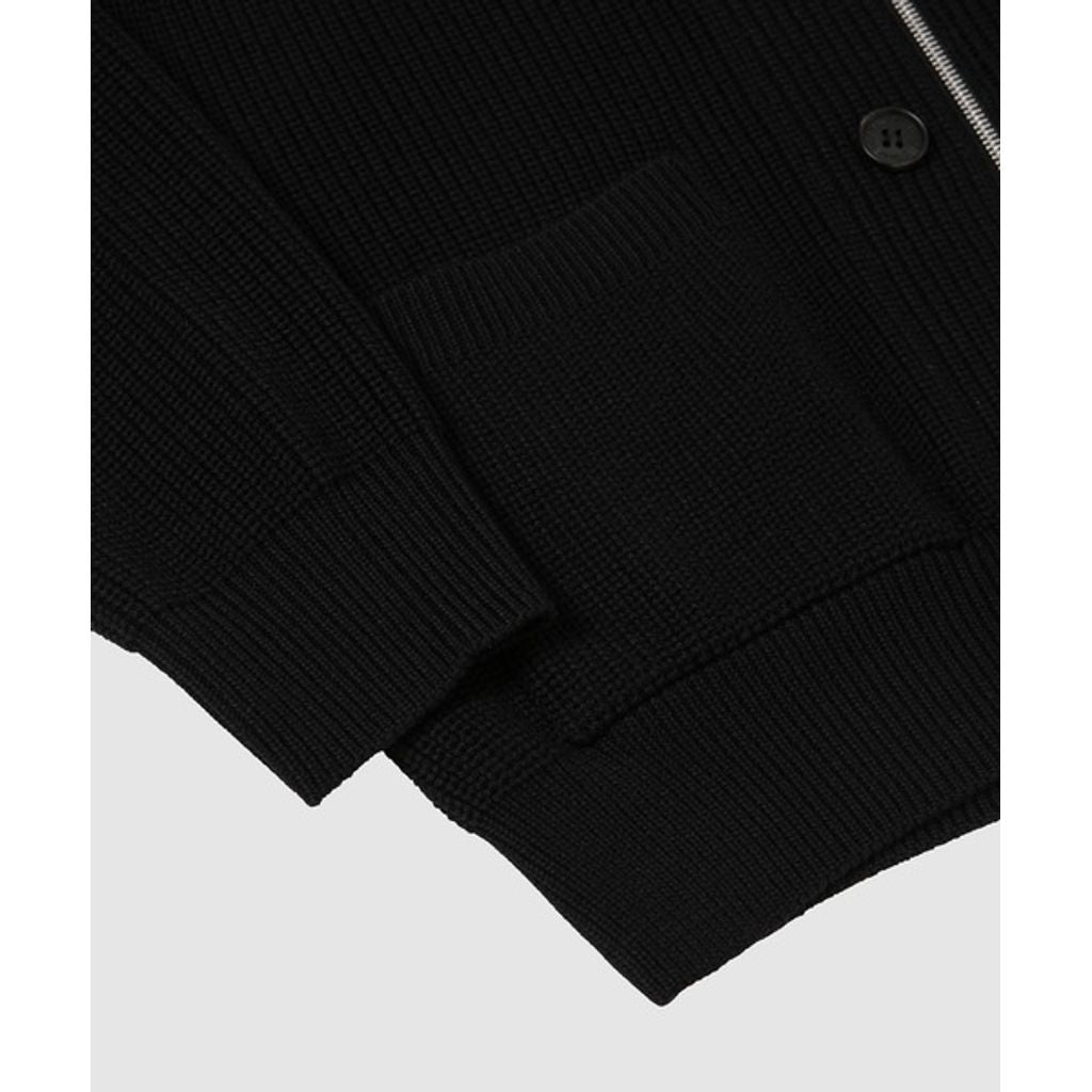 COMME des GARCONS HOMME BATONER W-NAME WOOL KNIT CARDIGAN（BLACK）