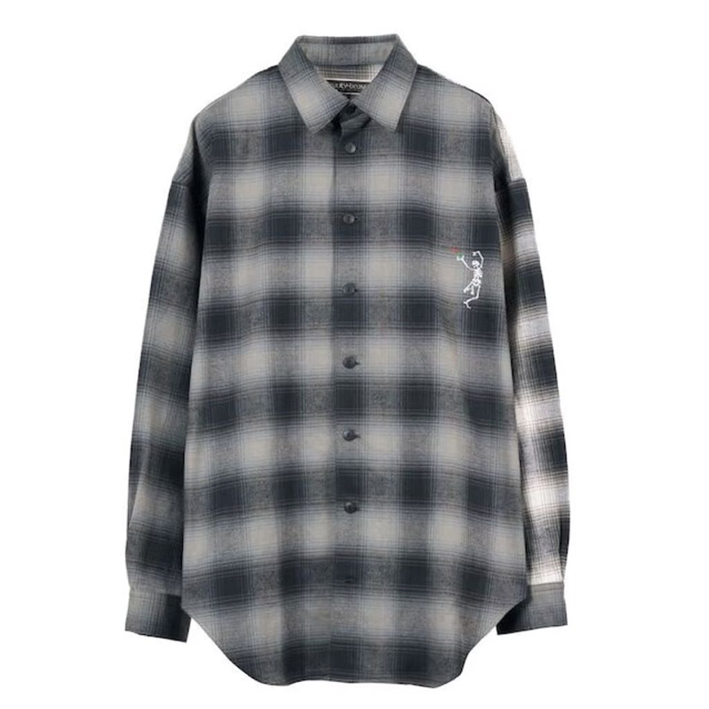 beauty:beast Ombre Check LONG SHIRT JKT (GRAY CHECK)