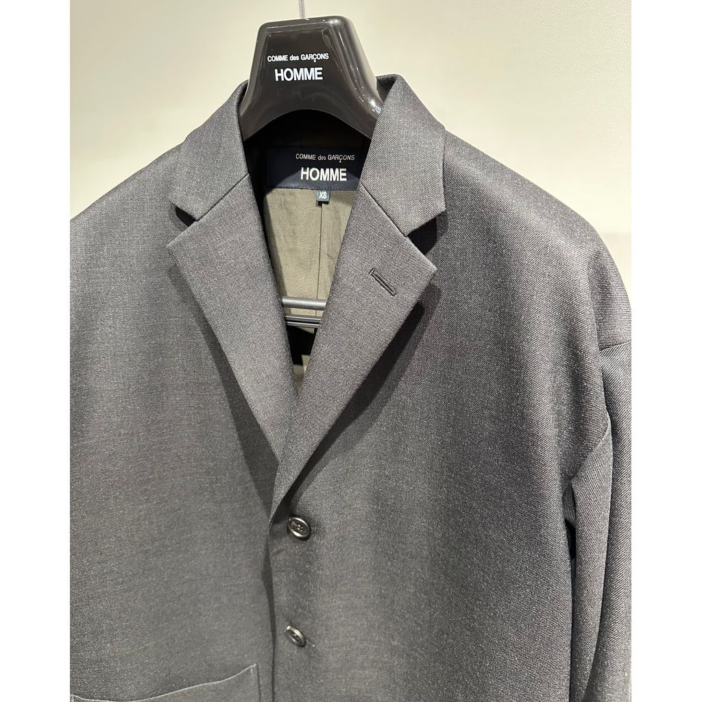 COMME des GARCONS HOMME WOOL GABARDINE TAILORED JACKET（CHARCOAL）