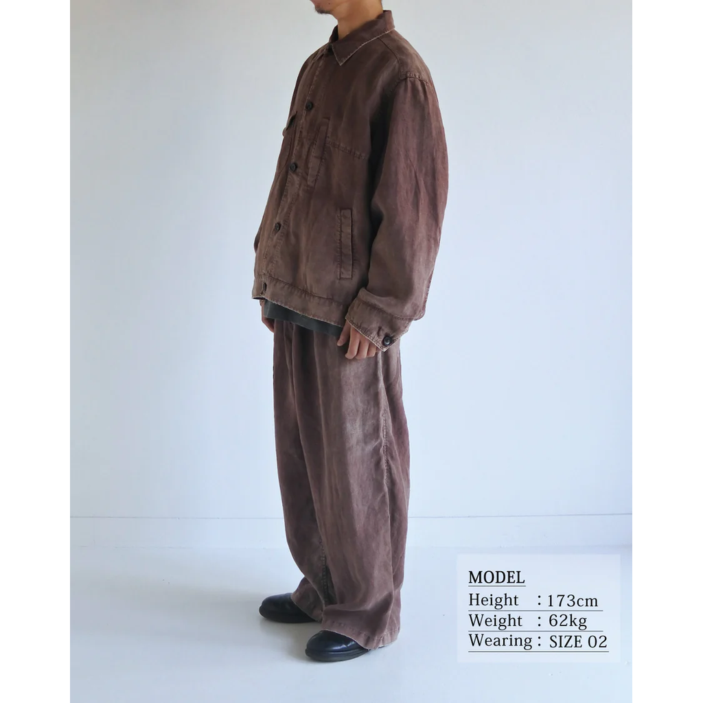 ANACHRONORM  FADED SULFUR DYED LINEN UTILITY JACKET