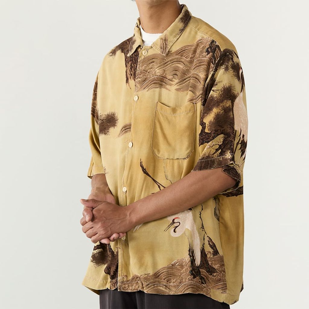 REMI RELIEF RN30389013 鶴柄アロハシャツ 26ss