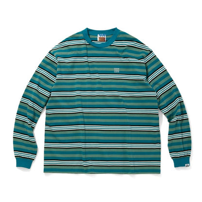 CITY COUNTRY CITY EMBROIDERED LOGO MULTI BORDER L/S T-SHIRT