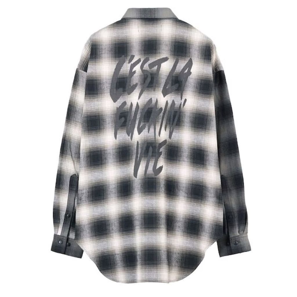 beauty:beast Ombre Check LONG SHIRT JKT (GRAY CHECK)