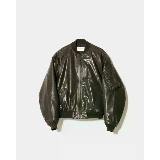 beautiful people light lamb leather fanshape MA-1blouson