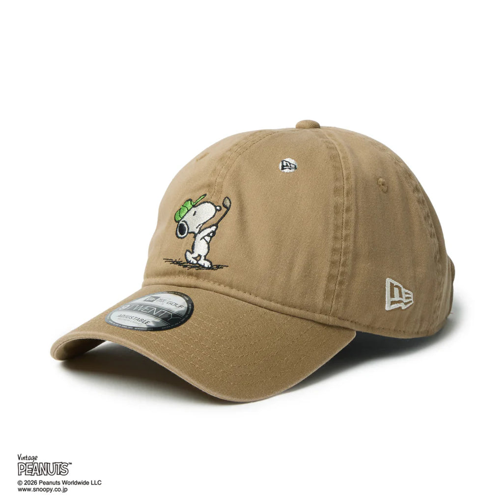 NEW ERA 9TWENTY Vintage PEANUTS ピーナッツ GOLF スイング カーキ