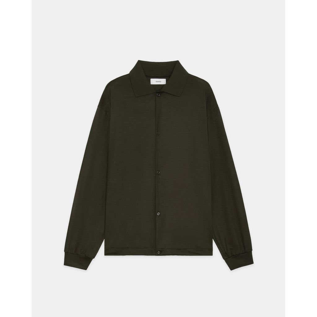 marka  Super 100s Washable Wool Jersey / Shirt Cardigan