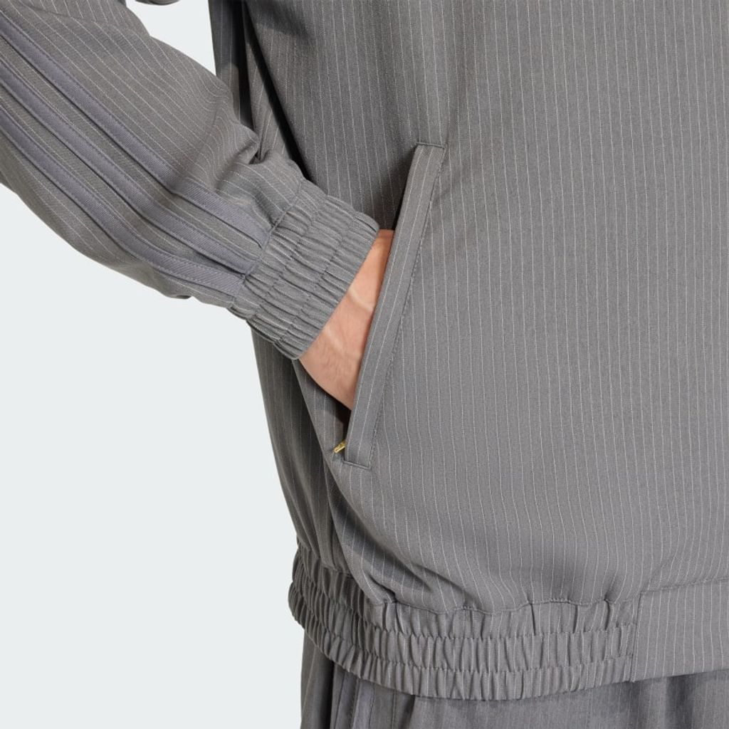 adidas Originals ファイヤーバード ルーズ ピンストライプ トラックトップ（Grey Four）
